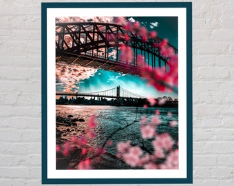 Astoria Cherry Blossoms* Triboro Bridge and Hellgate Queens NYC Photo Print by Vito Oliva