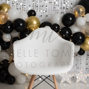 New Years / First Birthday  &gt;&gt; digital backdrop for photography composite &gt;&gt; cake smash, balloon garland, 2021 New Year, Baby Kids 7