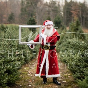 Santa at Christmas Tree Farm &gt;&gt; digital backdrop / background photography composite &gt;&gt; Socially distanced Santa, Social distancing Card 7