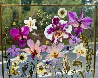 Pressed flower frame real orchids