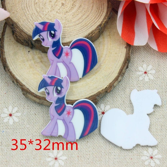 4 x Twin Stars Unicorn Flatback Planar Resin Embellishment Crafts Hair bow UK