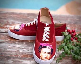 Classic Sneakers Unisex Adults Low-Top Trainers Skate Shoes Mexican Female Painter Frida Kahlo Lying Down Tree of Life 