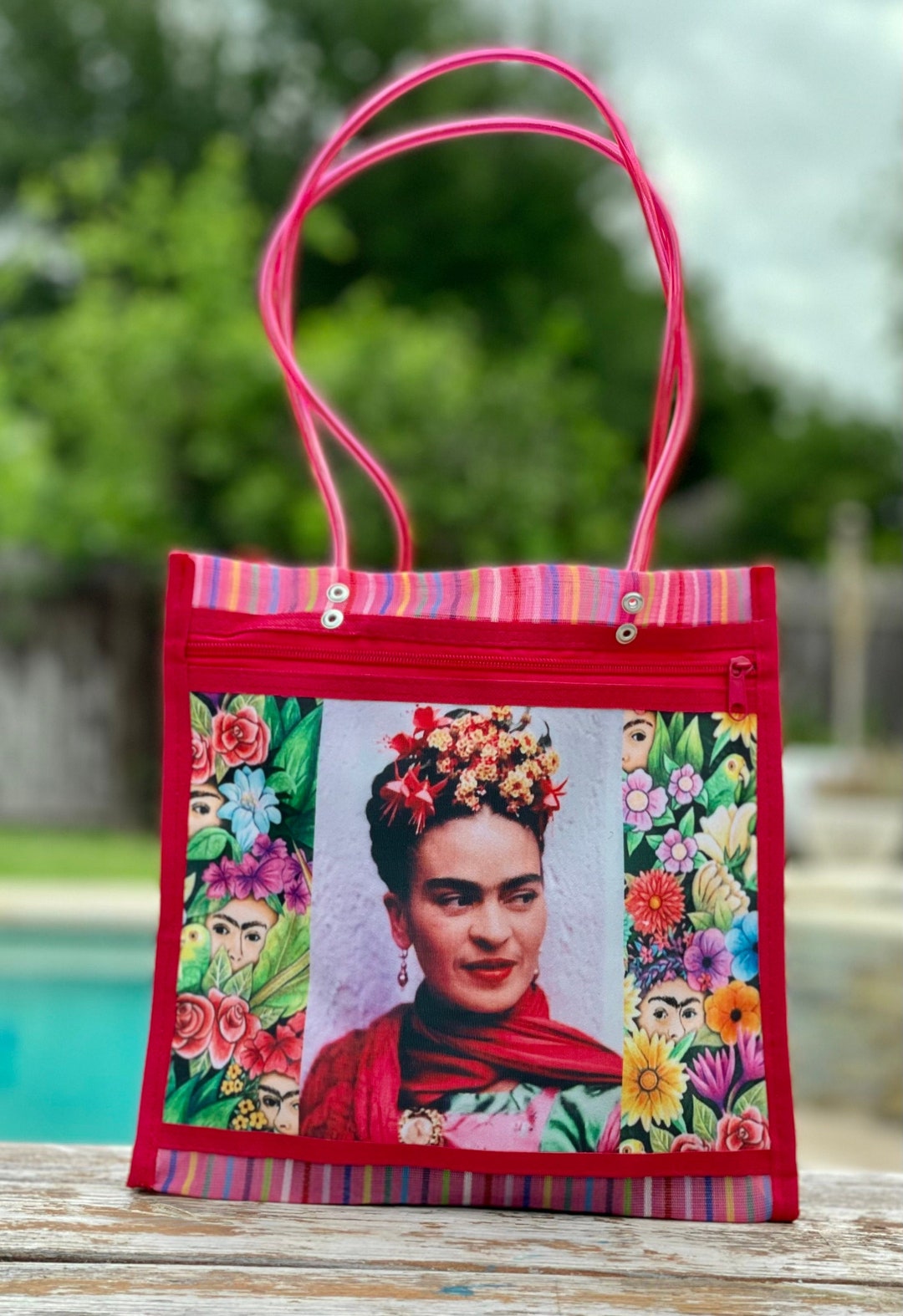 Frida Kahlo Mesh Market Bag, Frida Recycle Mesh Grocery Bag, Frida
