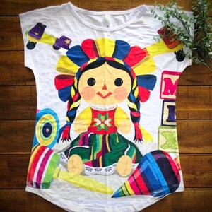 Muñeca Maria Bonita Tee/Maria Stretch Tee/Spring T-Shirts/Lightweight Summer Shirts/Gifts For Her/Rag Doll Shirts