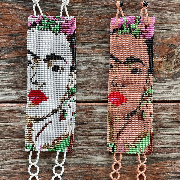 Chaquira Frida Kahlo Bracelet, Huichol Frida Bracelet, Handmade Bead Bracelet