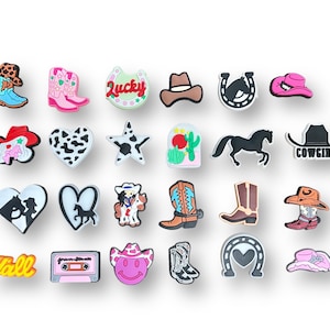 Western Inspired Shoe Charms/Western Shoe Charms/Cowgirl Shoe Charms/Cow Print Shoe Charms/Gifts For All
