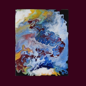 Burgandy + Blue + Gold Canvas Art
