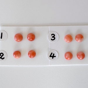 5.5mm Natural Deep Sea Coral Round Cabochon, natural pink/orange coral, price per pair, for jewelry making, natural color