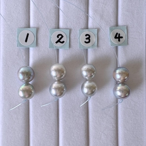 Japanse akoya-parelkralen - natuurlijke blauwe zilverkleur, 8-8,5 mm gekweekte zoutwaterparels, ministreng, sieradenbenodigdheden, 2 stuks