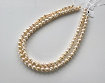 Collier De Perles Akoya Japonaises 7-8 Mm – Argent Sterling, Longueur 18 Pouces