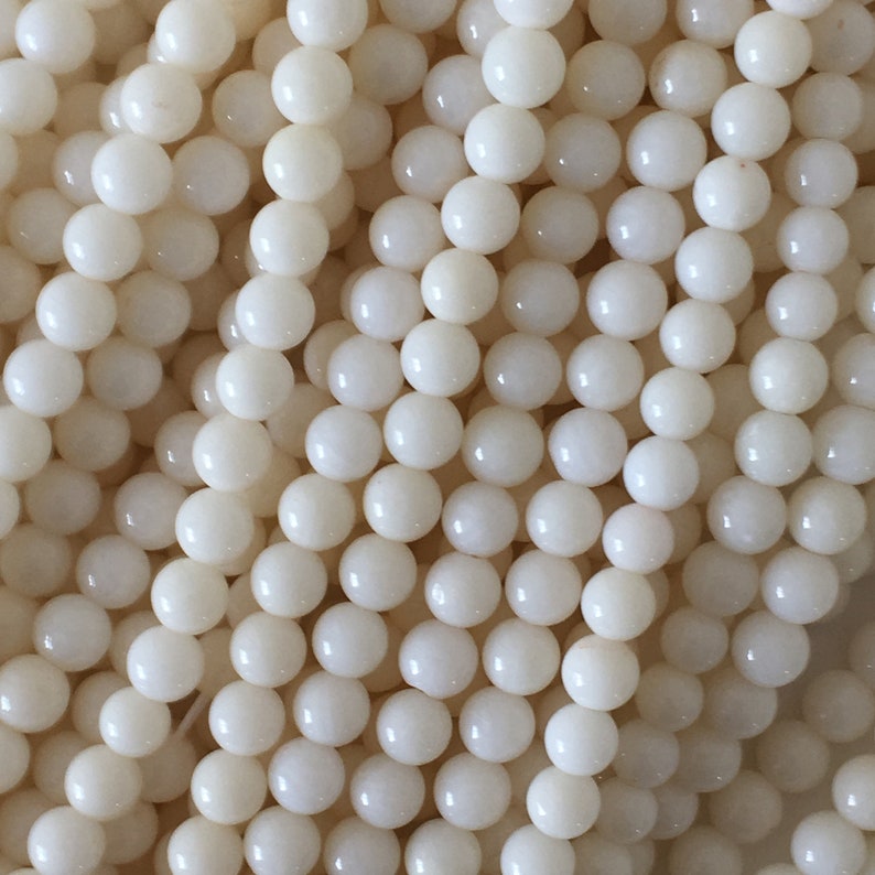 Natural White Bamboo Coral 4.5mm Round Beads Strands | Etsy