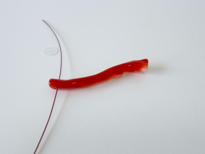 Japanese Red Coral Branch: Aka Natural Red Coral - 43mm Length, Side Full Hole, Jewelry Making Supply image 6