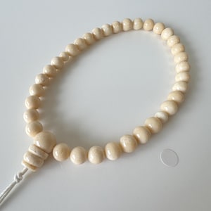 Strand for Making Bamboo Coral Rosary Beads Prayer, White Ivory Mala (8-8.5mm Beads, Genuine Bamboo Coral, Japanese Style) image 3