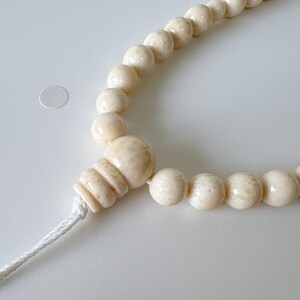 Strand for Making Bamboo Coral Rosary Beads Prayer, White Ivory Mala (8-8.5mm Beads, Genuine Bamboo Coral, Japanese Style) image 4