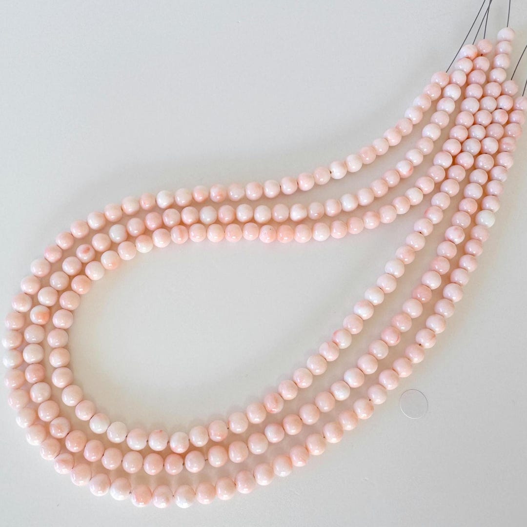 Natural Pink Coral Strand Craft Beads, Miss Coral, 5.5-5.75mm Round ...
