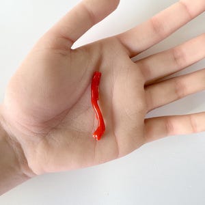 Japanese Red Coral Branch: Aka Natural Red Coral - 43mm Length, Side Full Hole, Jewelry Making Supply image 9