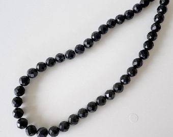 Black Jet Beads Faceted Rhombus: 10mm Strand, Natural Gemstones | Jewelry Making, 15.7in Length, Craft Supplies
