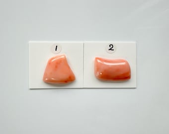 Cabochon di corallo di acque profonde: forma organica rosa naturale - pietre preziose sciolte, creazione di gioielli, dimensioni 21x23,8 mm e 27 x 16 mm
