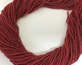 Bamboo Coral Strand - Red Dyed Beads Jewelry Supply - 2.4mm Diameter, 15.7 Inch Length, Natural Coral for Crafts