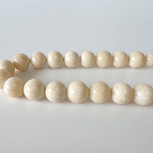 Strand for Making Bamboo Coral Rosary Beads Prayer, White Ivory Mala (8-8.5mm Beads, Genuine Bamboo Coral, Japanese Style) image 8