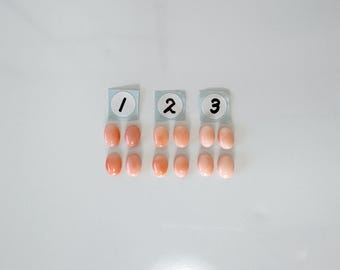 Cabochon di corallo di profondità: forma ovale rosa-arancio 7 x 5 mm - Colore naturale, set da 4, forniture per la creazione di gioielli con pietre preziose