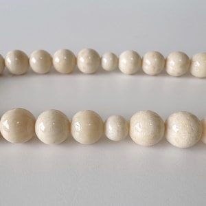 Strand for Making Bamboo Coral Rosary Beads Prayer, White Ivory Mala (8-8.5mm Beads, Genuine Bamboo Coral, Japanese Style) image 7