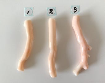 Pink Coral Branch - Angel Skin Color Deep Sea Coral - Drilled Hole, Natural Color, Jewelry Making Supply, 55-62mm