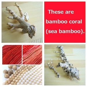 Strand for Making Bamboo Coral Rosary Beads Prayer, White Ivory Mala (8-8.5mm Beads, Genuine Bamboo Coral, Japanese Style) image 11