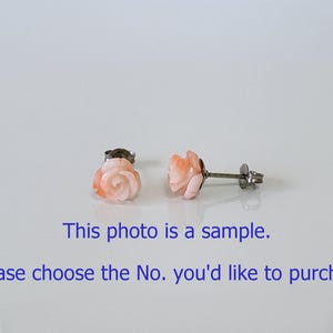 Aretes de coral rosa: joyería de coral auténtico de aguas profundas tallada a mano (7,5-8 mm, postes de titanio, color natural sin teñir)