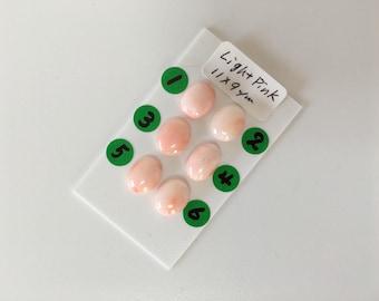 Cabochon di corallo di profondità: forma ovale rosa - colore naturale, 11 x 9 mm, materiali per la creazione di gioielli, vero corallo prezioso
