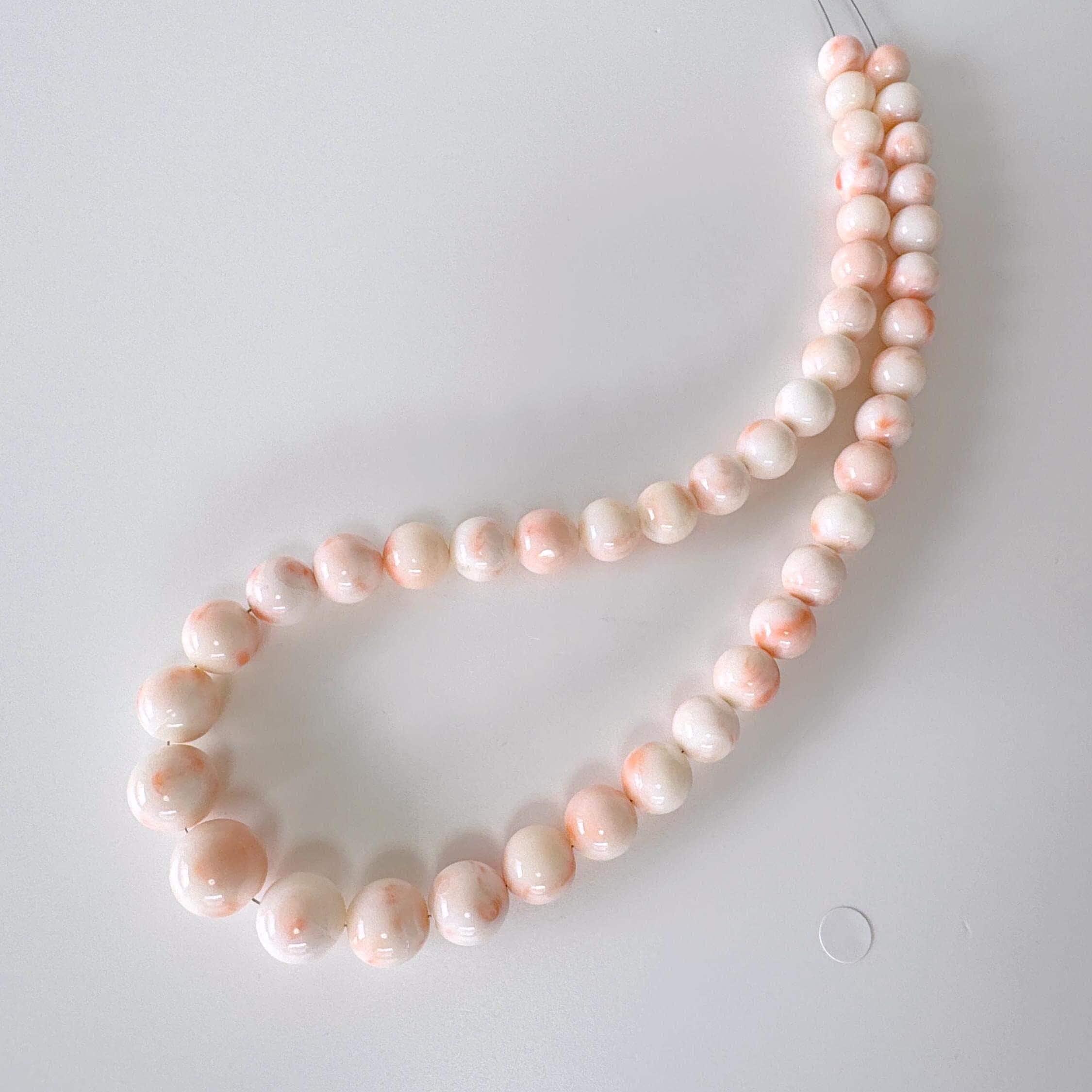 美品！無染色大粒本珊瑚 ネックレス シルバー 丸玉5~11mm 長さ
