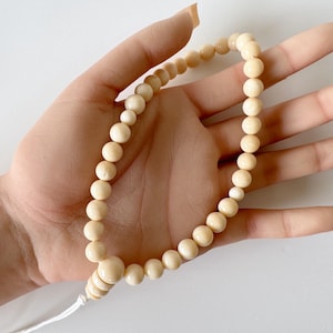 Strand for Making Bamboo Coral Rosary Beads Prayer, White Ivory Mala (8-8.5mm Beads, Genuine Bamboo Coral, Japanese Style) image 10