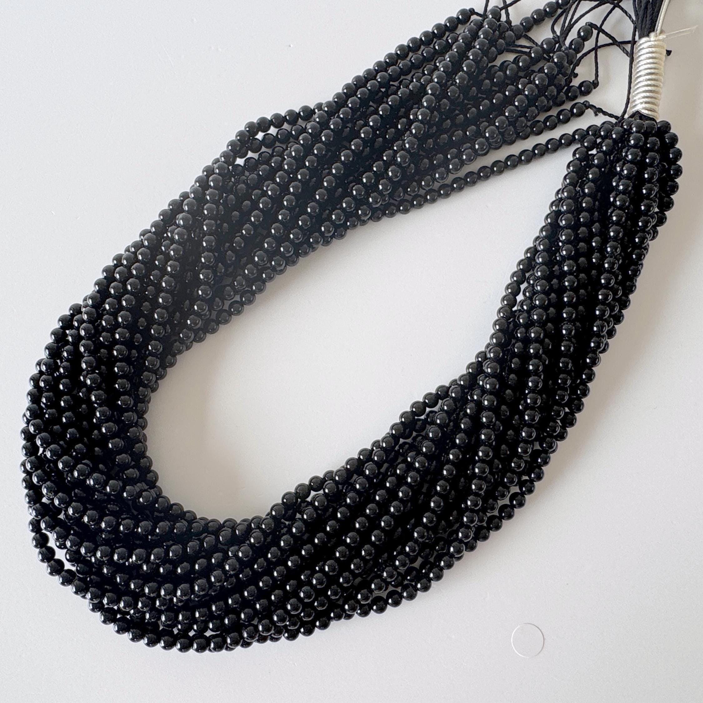 Lot De Perles Anciennes En Verre Type "Jais De Paris" - 30 Grammes, Noir, Fond De Stock Français