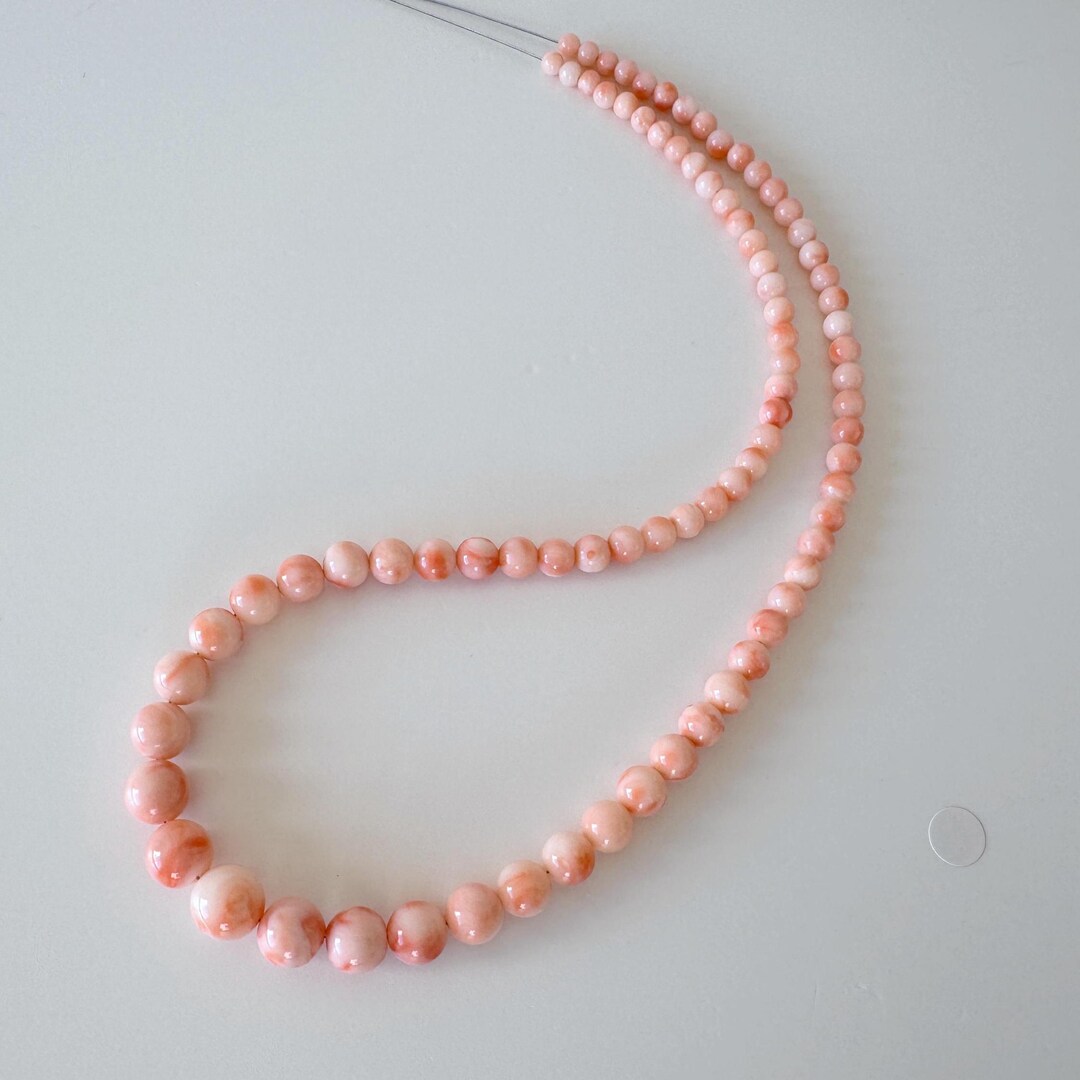 Natural Coral Strand Beads: Deep Sea Coral Pink Orange Round, Gradation ...