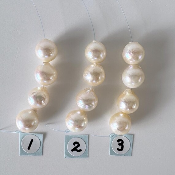 Akoya Pearl Beads: Japanese Cream White Pearls, Short