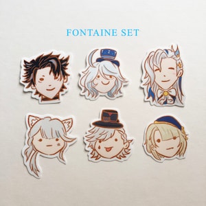 Fontaine Genshin Stickers | Waterproof Vinyl Stickers |