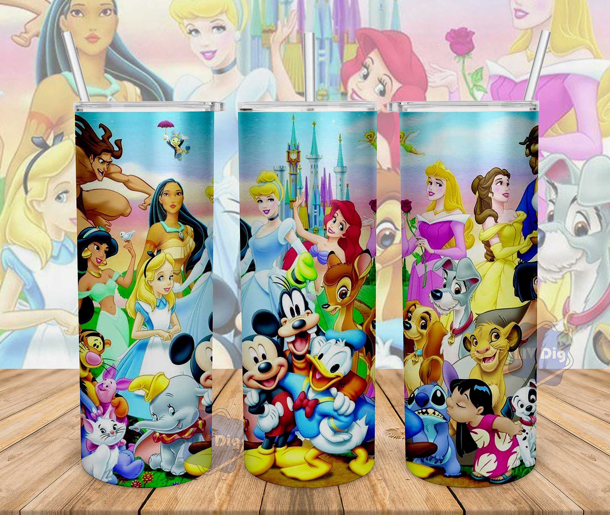 43 Disney Princess Tumbler 20oz Design Template Mickey Minnie Etsy
