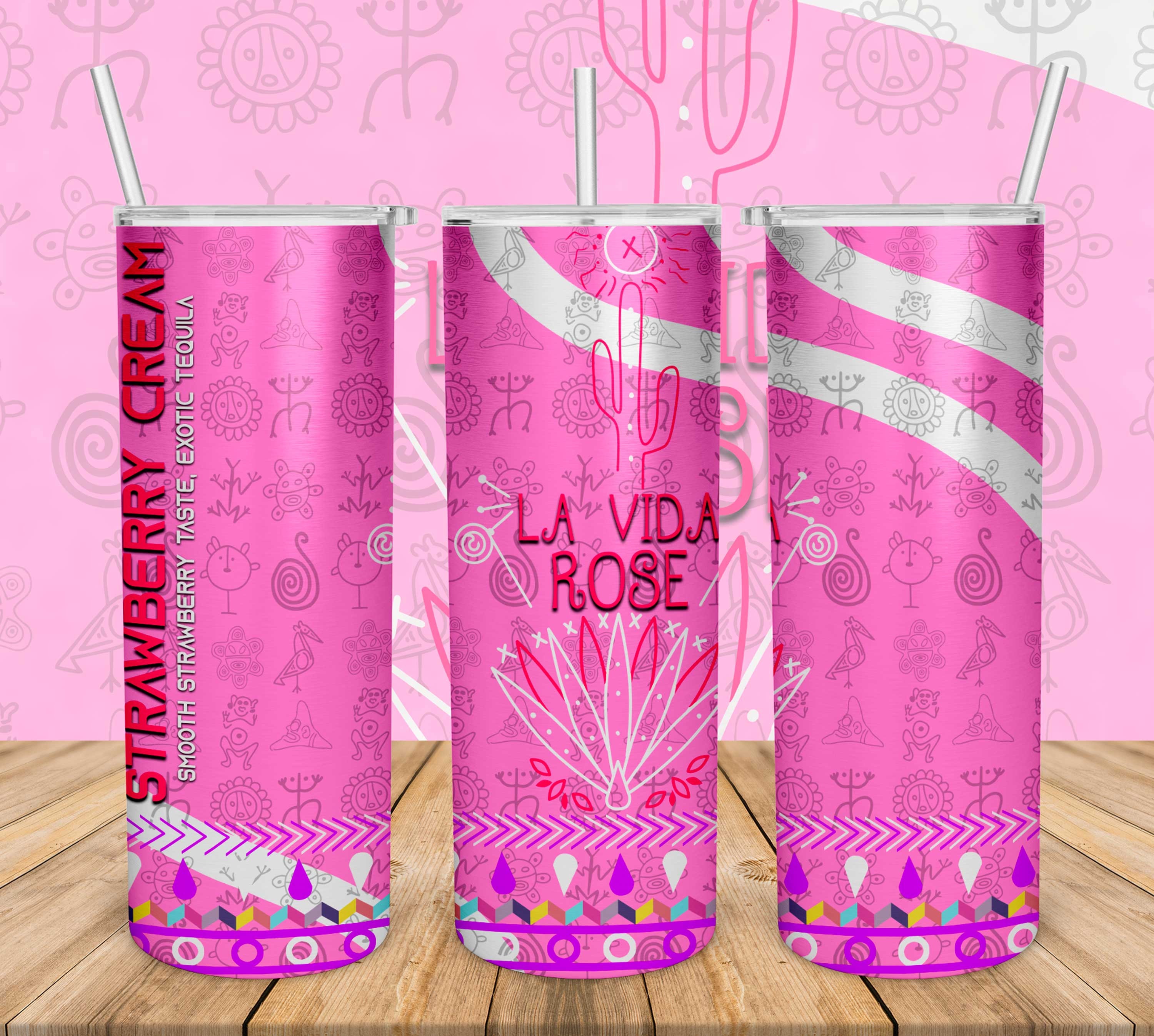 2 Strawberry cream Tumbler 20oz Design Template Tequila Rose Etsy