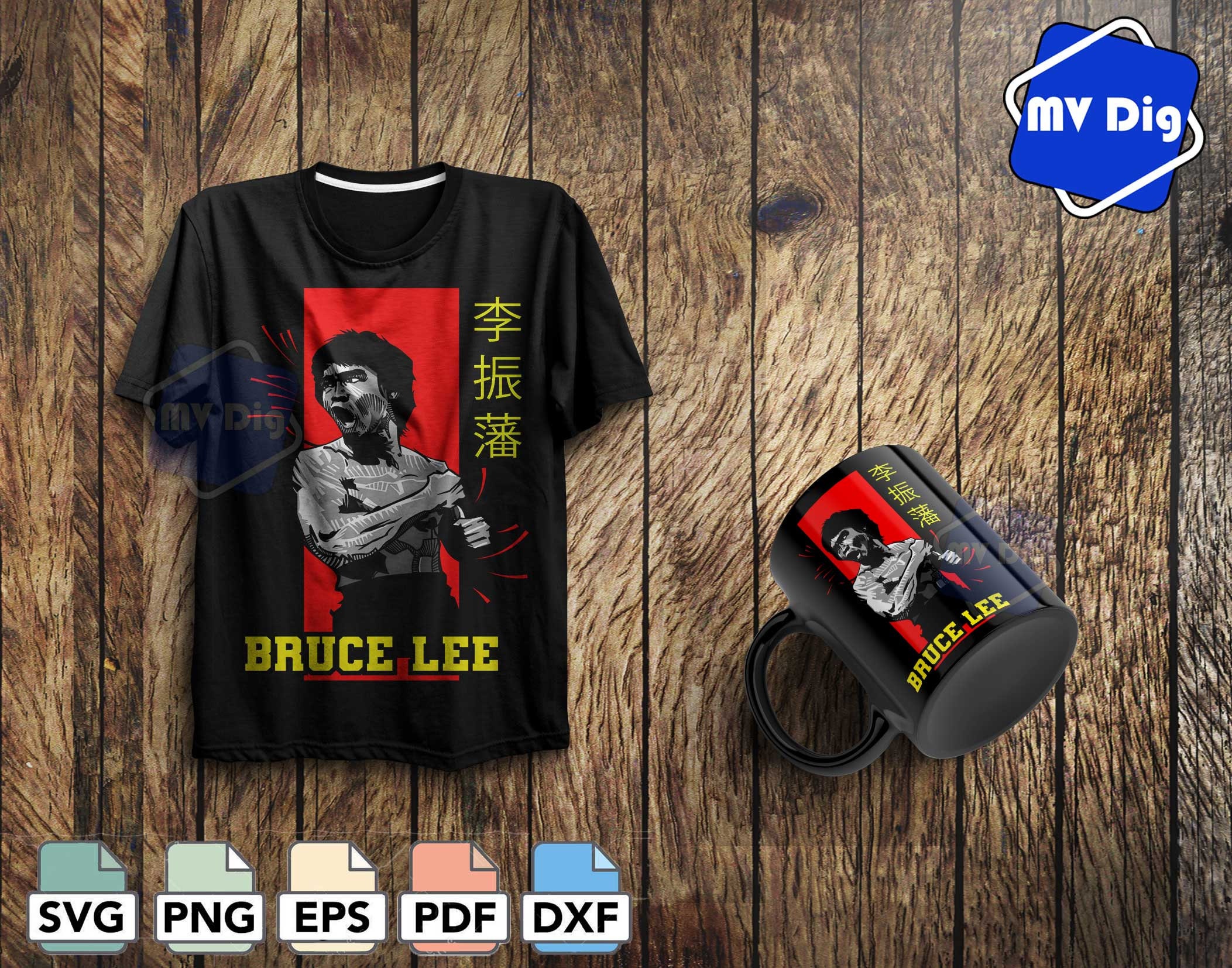 Download 1 Bruce Lee Svg T Shirt Template Bruce Lee Shirt Design Bruce Etsy