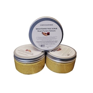 Turmeric Rose Brightening Face Scrub, Natural Exfoliant