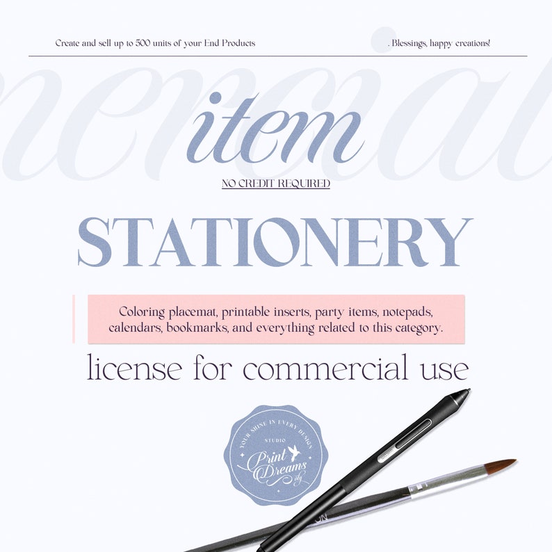 Commercial License for: Stationery, Patterns 1, Sets or Packs, Clipart Collection, SVG ScanNCut Files, Fonts/Dings. No credit required. Stationery