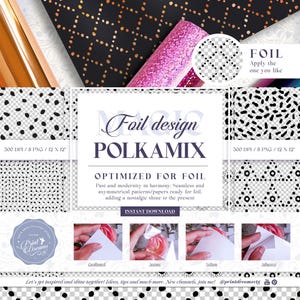 Polkas Mix Papers/Patterns: Vielseitige Designs, optimiert für Folienanwendung, Harz und andere Techniken, nahtlos. FoilMagic Designs