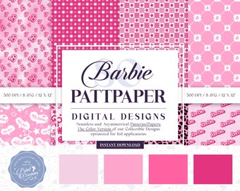 Papier numérique/motifs Barbie rose : multifonctionnel - Motifs sans couture, papier peint, Barbie, papier rose - Pattpaper