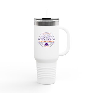 40oz Insulated Travel Mug - Vintage Rags Chicago Design | Perfect for Commuters, Road Trips, Gift for Him or Her, Durable Coffee Cup