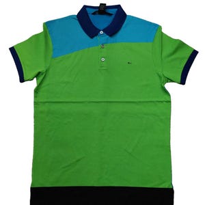 Y2K Vintage Marc by Marc Jacobs Jasmine Green Blue Black Collared Polo Shirt XS
