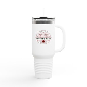 40oz Insulated Travel Mug - Vintage Rags Philly Design | Perfect for Commuters, Road Trips, Gift for Him or Her, Durable Coffee Cup