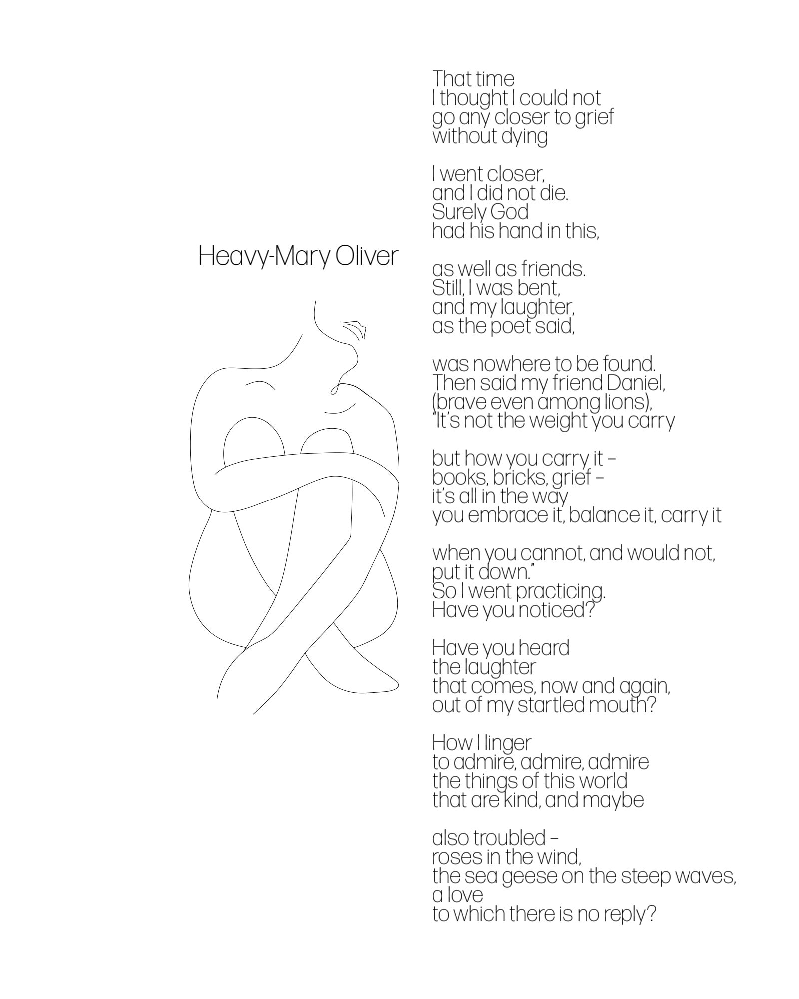 Heavy, Mary Oliver Abstract Etsy