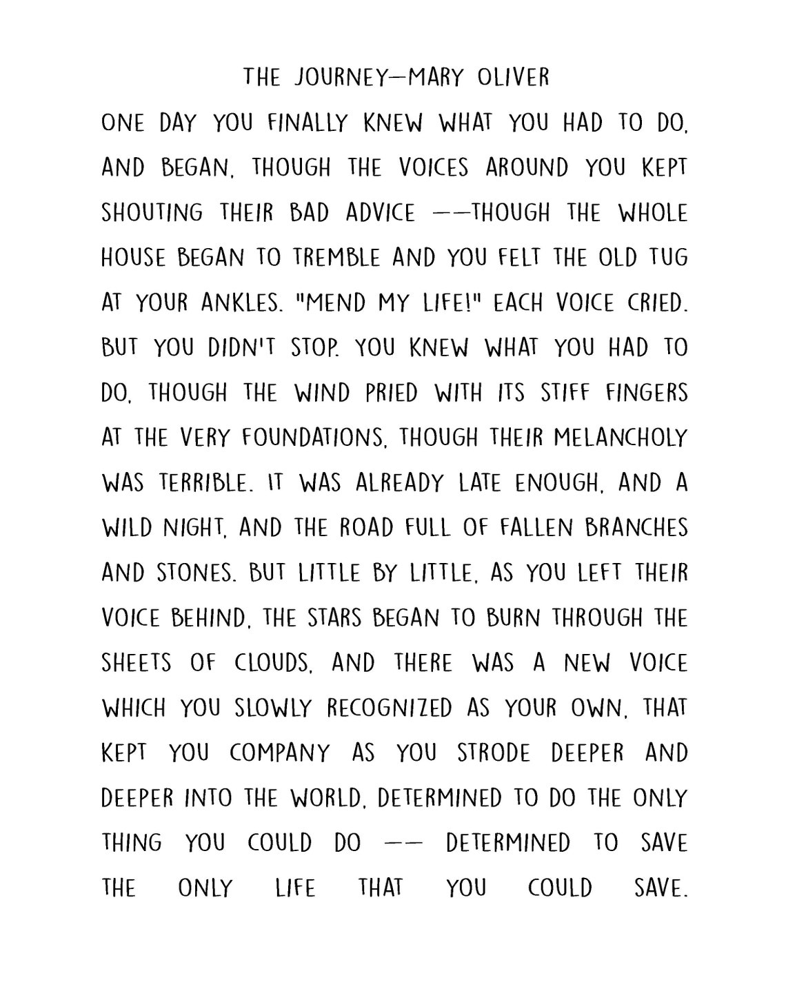 The Journey by Mary Oliver - Etsy