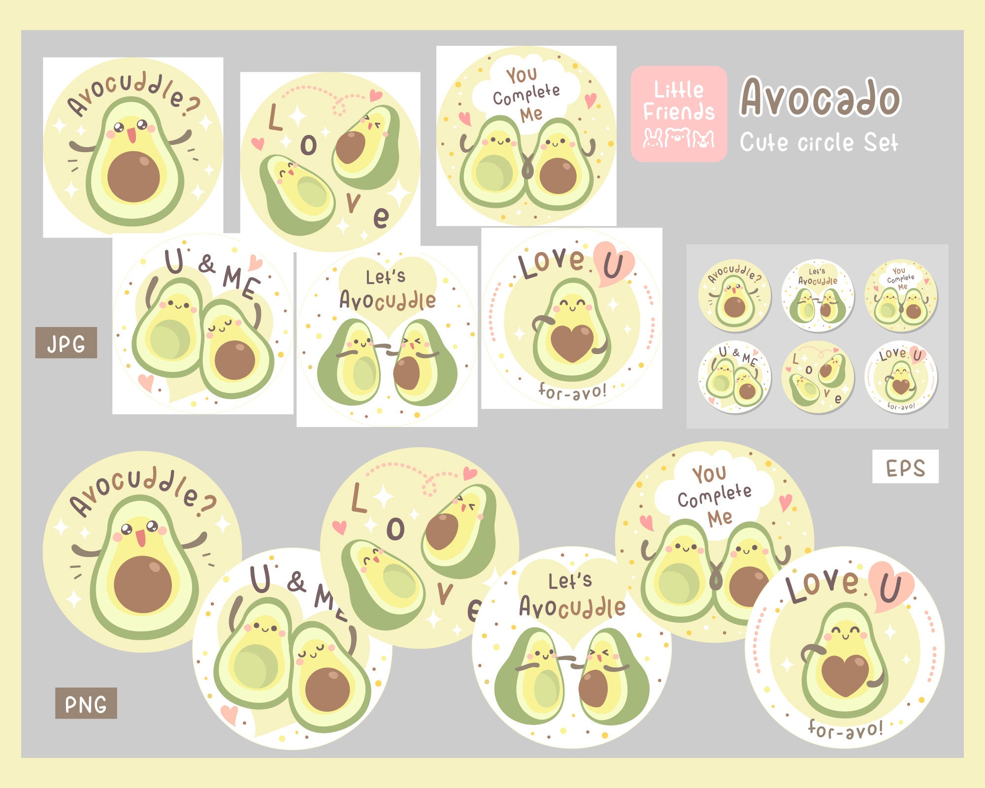 Cute Couple Half Avocado in Love. Funny Fruit Love Quote, Let's ...