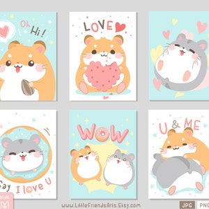 Lindo hámster gordito mejor amigo. Dúo encantador divertido feliz en suave color pastel menta. Conjunto de imágenes prediseñadas rectangulares, etiqueta de regalo, tarjeta, vector EPS